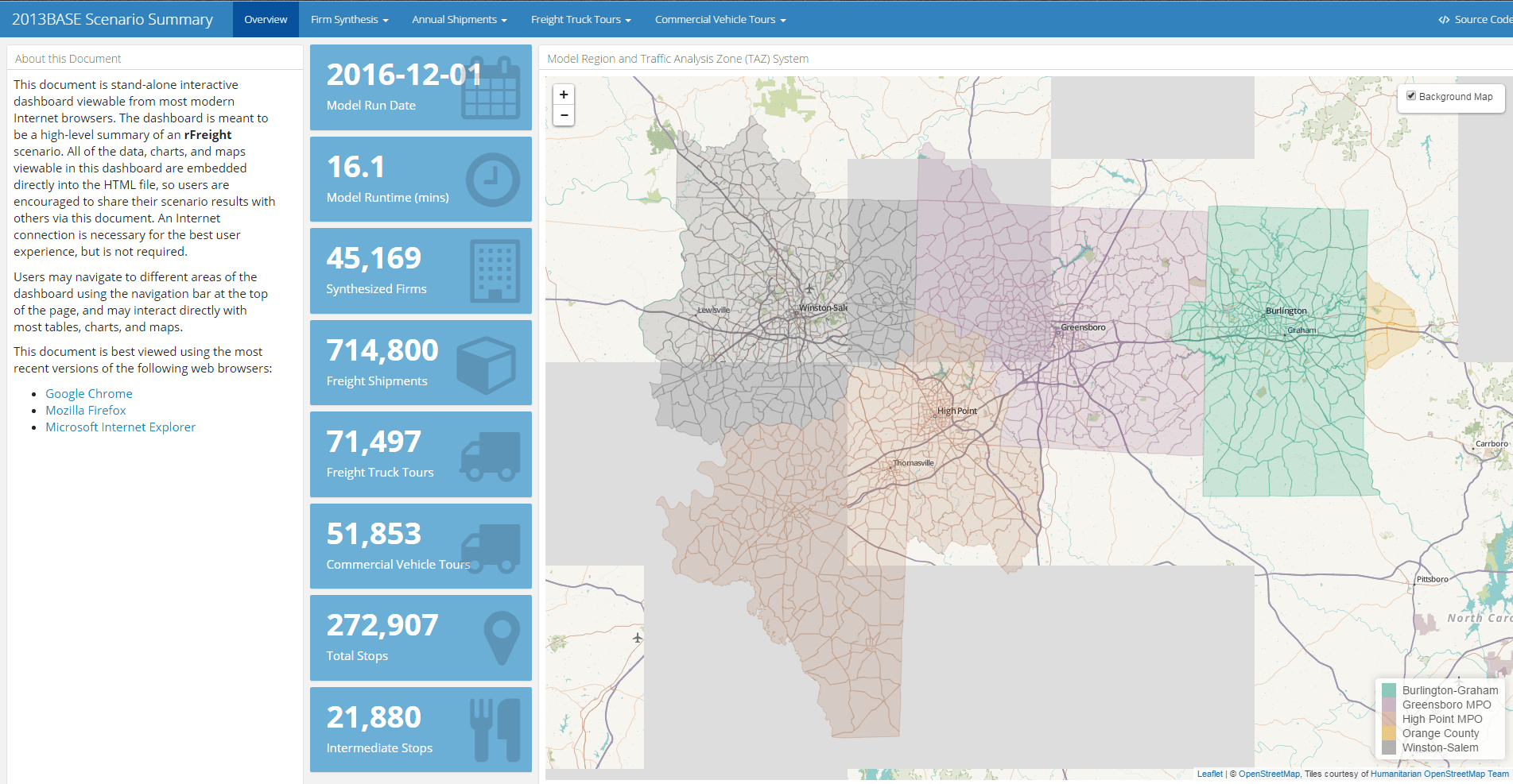 Screenshot of map